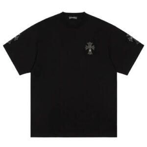 Chrome Hearts Black Short Sleeve Tee with Cross Motif